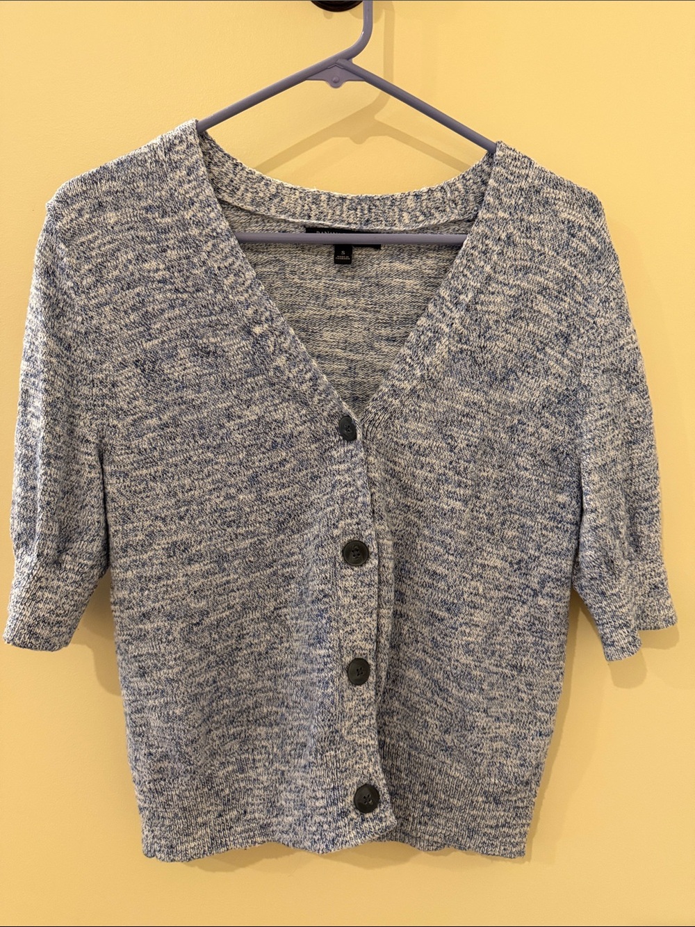 Banana Republic Heathered Blue Button Cardigan